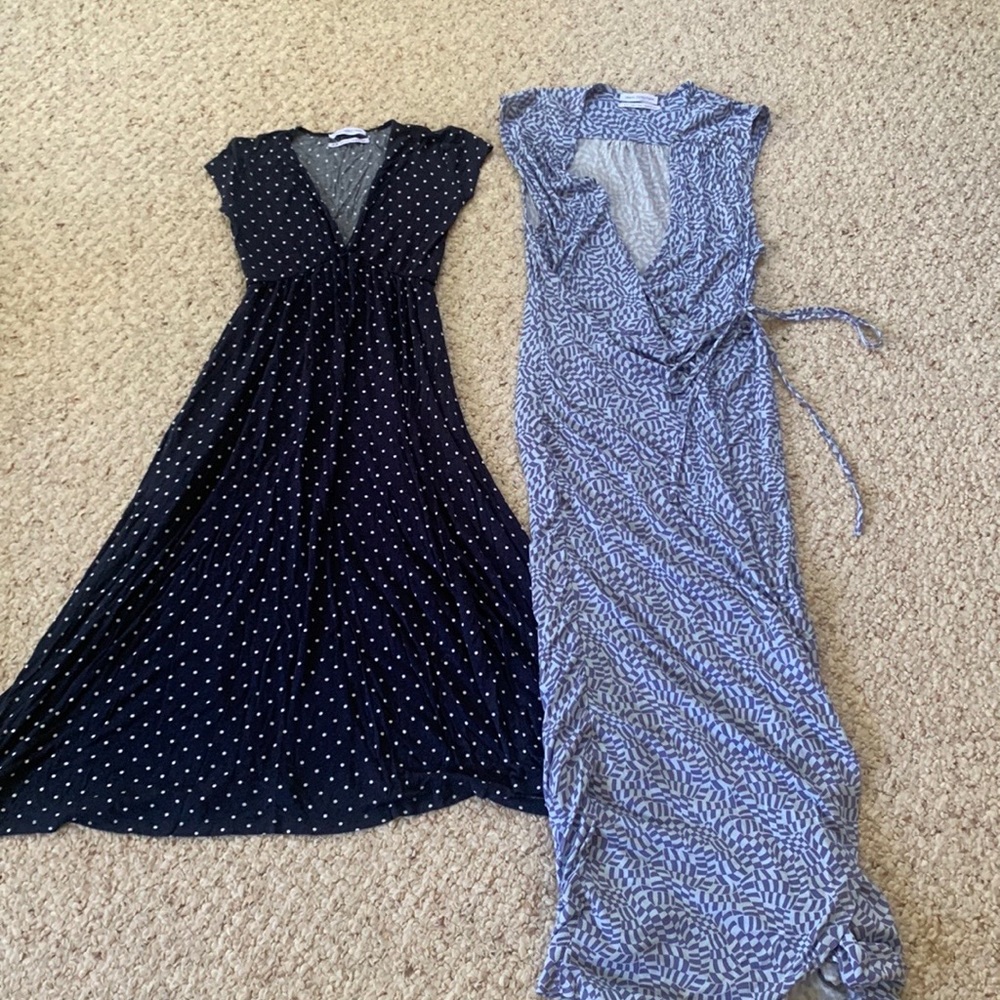 Urban outfitters wrap dress and navy blue deep V-neck dress !!